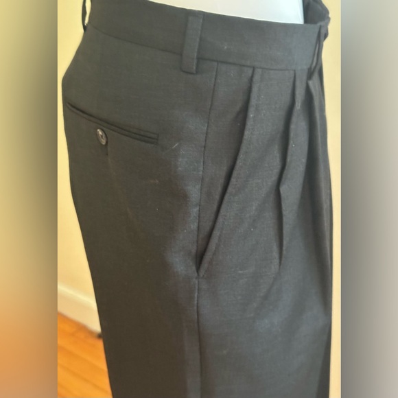 Hart Schaffner Marx Charcoal Gray Pleated Front Deep Pockets Dress Pants Sz 34. - Picture 6 of 15
